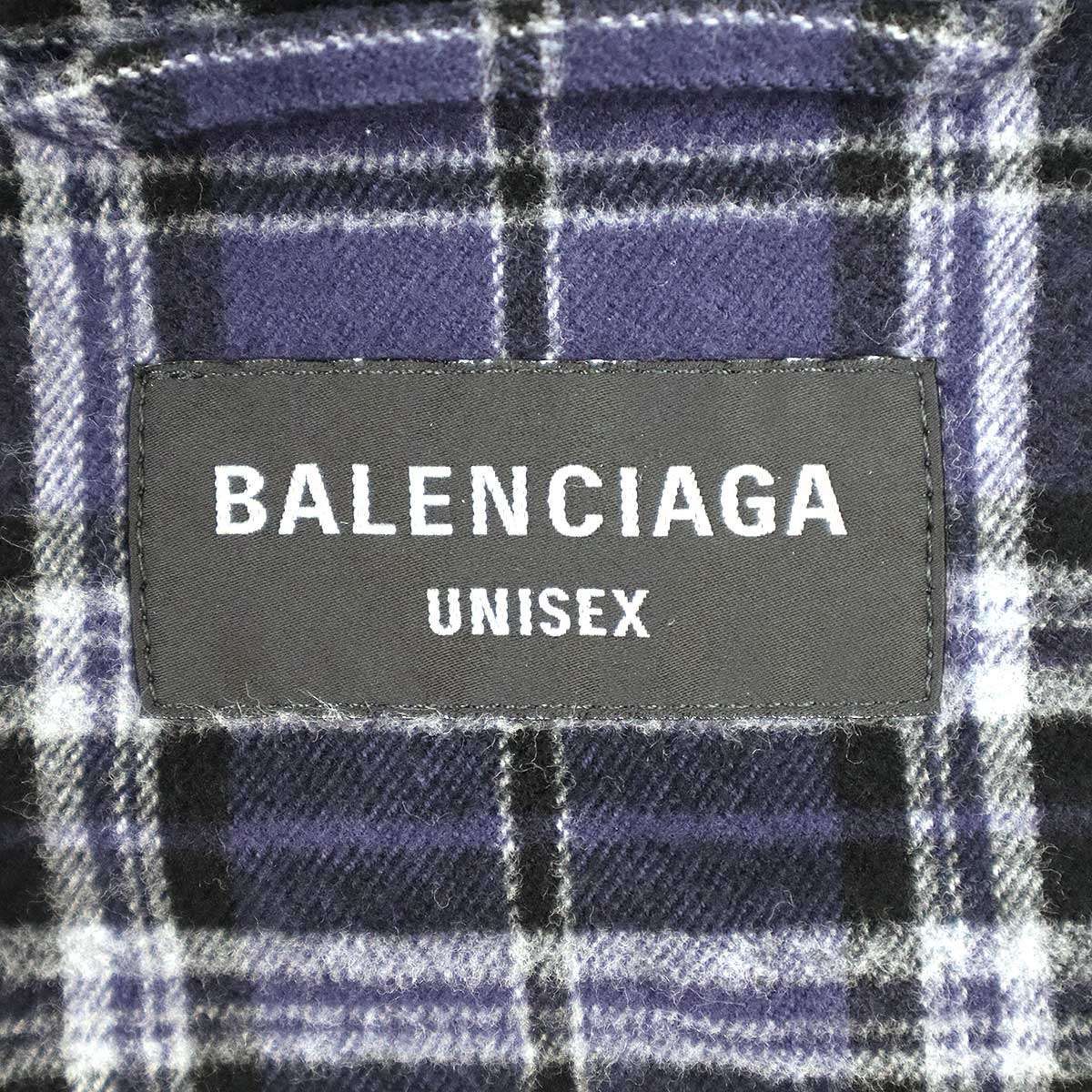 BALENCIAGA バレンシアガ 24AW フロントロゴ フランネルチェック