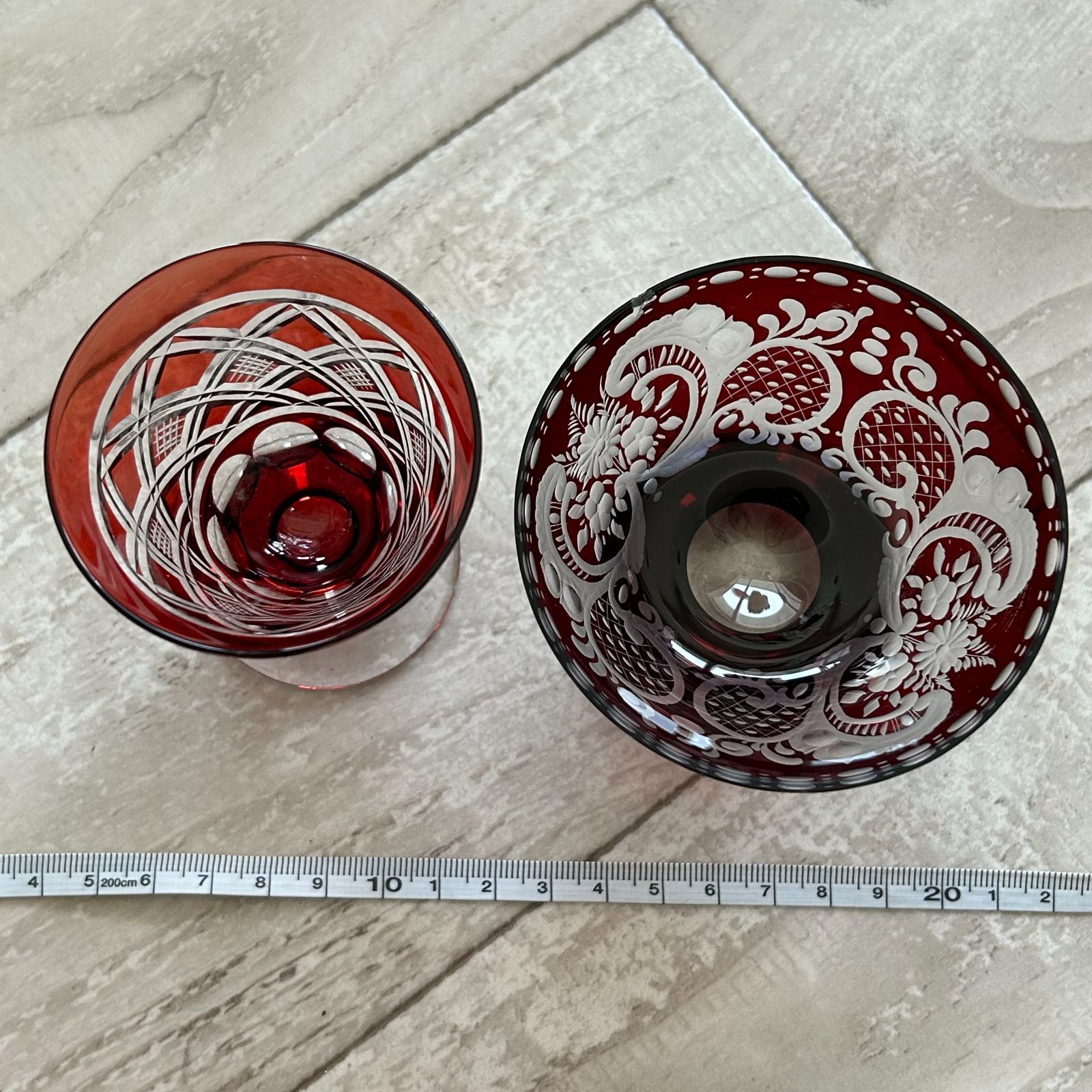 切子ガラス ボヘミアングラス 2個 まとめセット レア 希少グラス