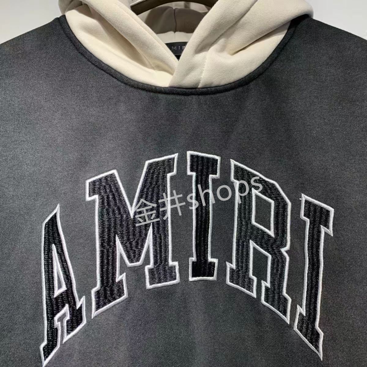 人気商品・極美品・新品未使用】AMIRI パーカー パッチワーク刺繍アルファベットのフリース付きフードパーカー男女兼用 ブラックXX - メルカリ