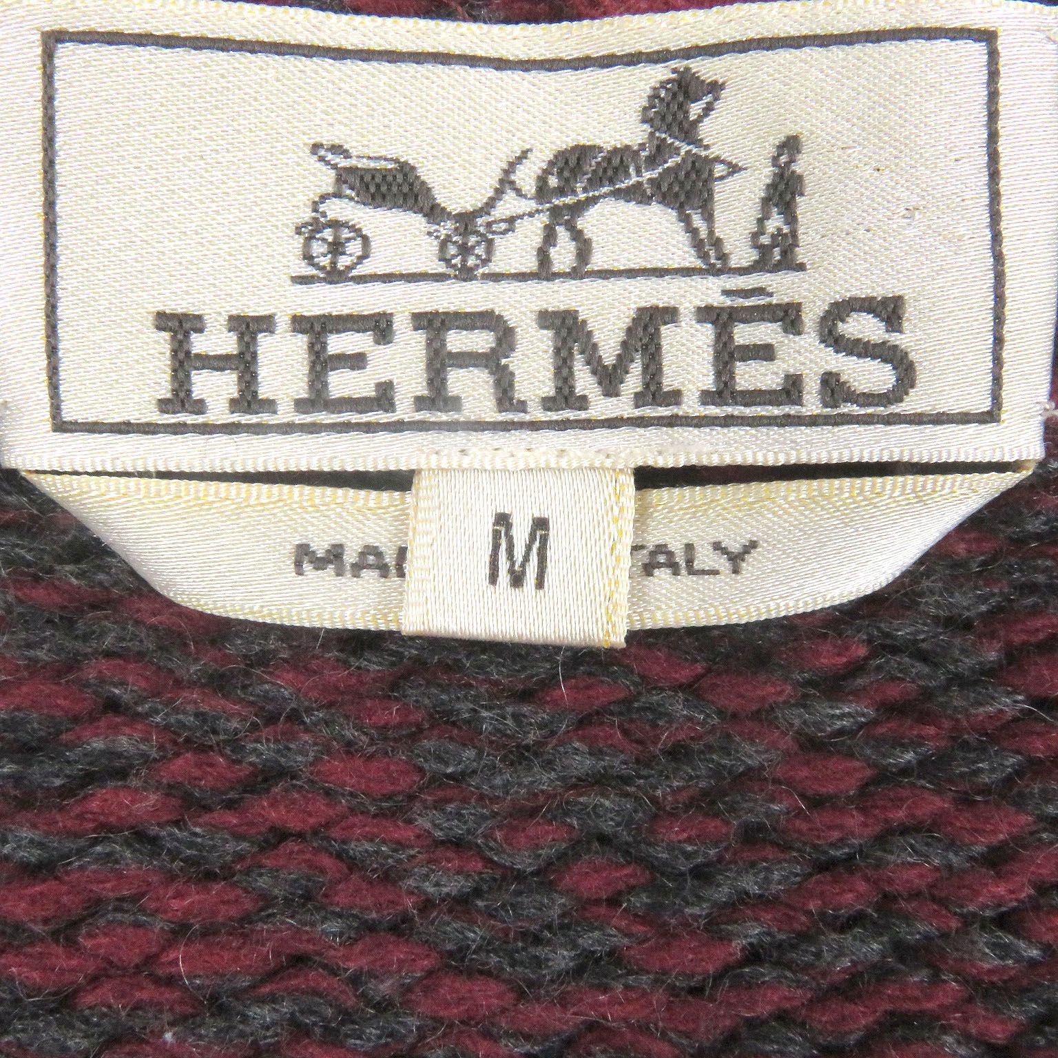 【極美品】エルメス セーター カシミヤ100% Lサイズ グレー 極美品□HERMES エルメス カシミヤ100％ Vネック 長袖 ロング