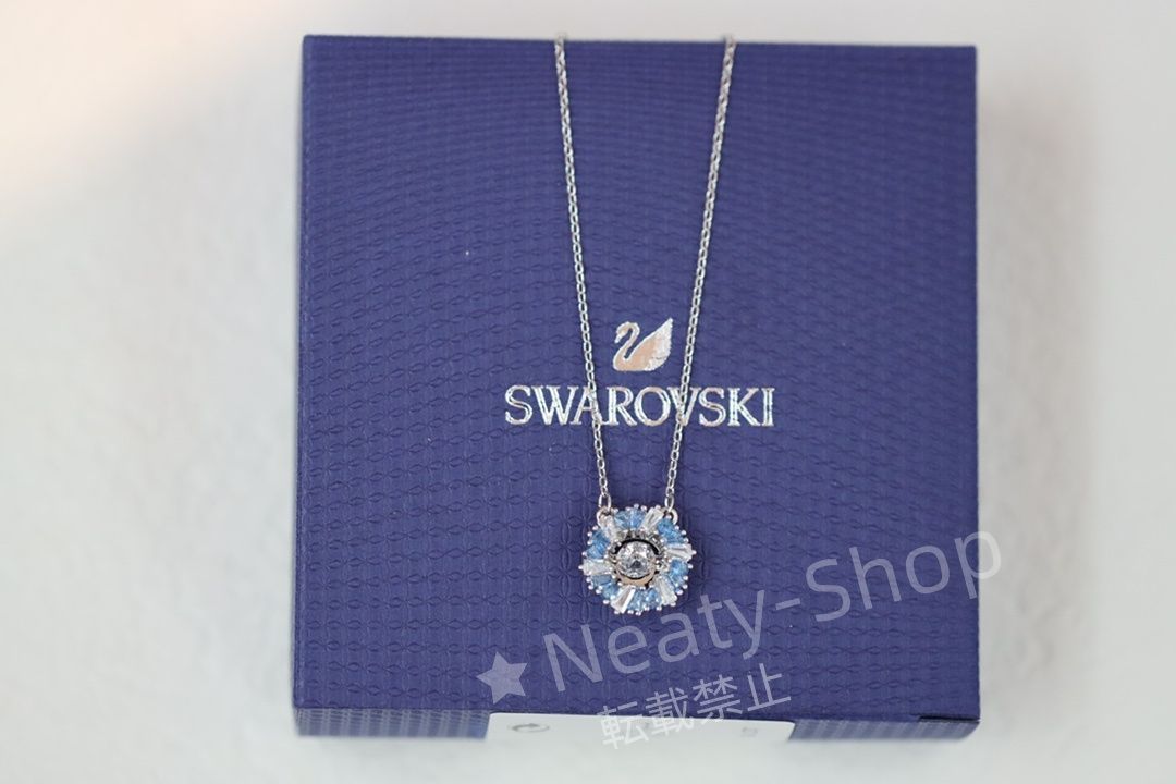 💗新品💗Swarovski  ファッショグラデーションブルードリルフラワー鎖骨ネックレス