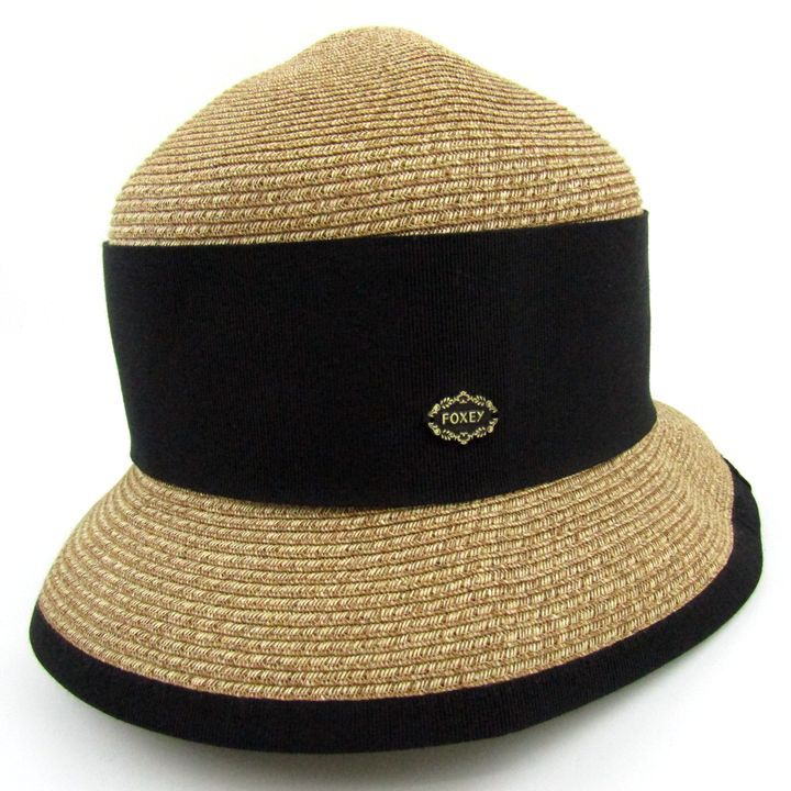 フォクシー ペーパーハット 麦わら帽子 イタリア製 ブランド レディース ブラウン FOXEY