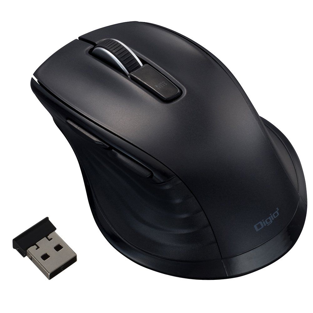 Digio2 F_line 5ボタンBlue LED マウス 無線 静音 ブラック 48403