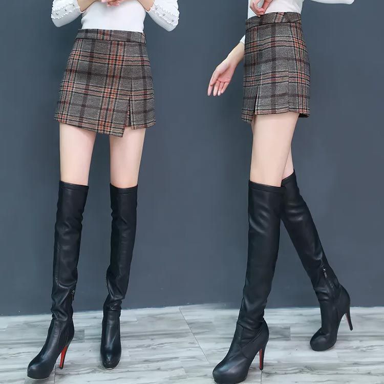 ミニスカート ショートパンツ キュロット チェック柄 ミニスカ