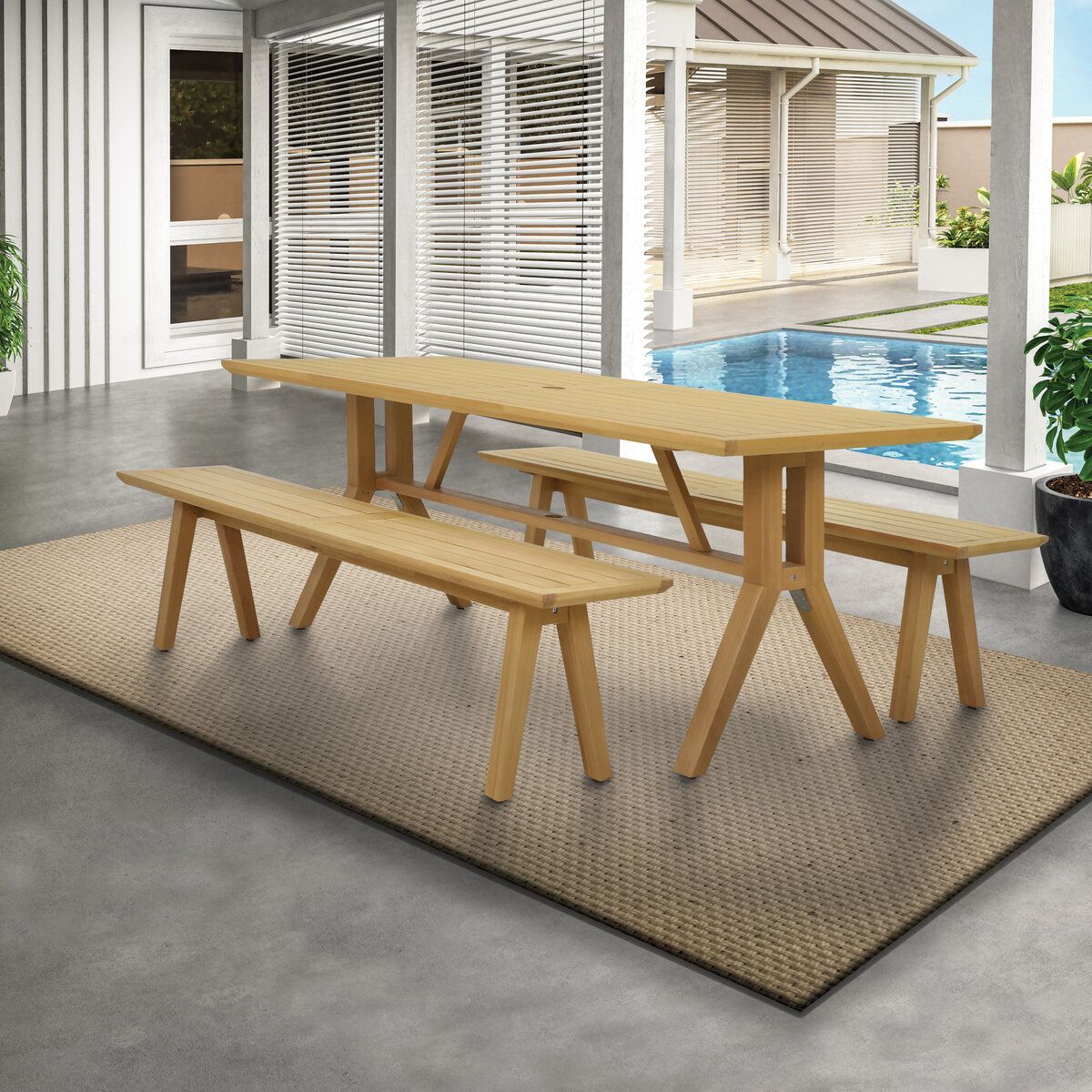 コストコ YELLOWSTONE 屋外用 木製ダイニング 3点セット ct2327768 mofmof