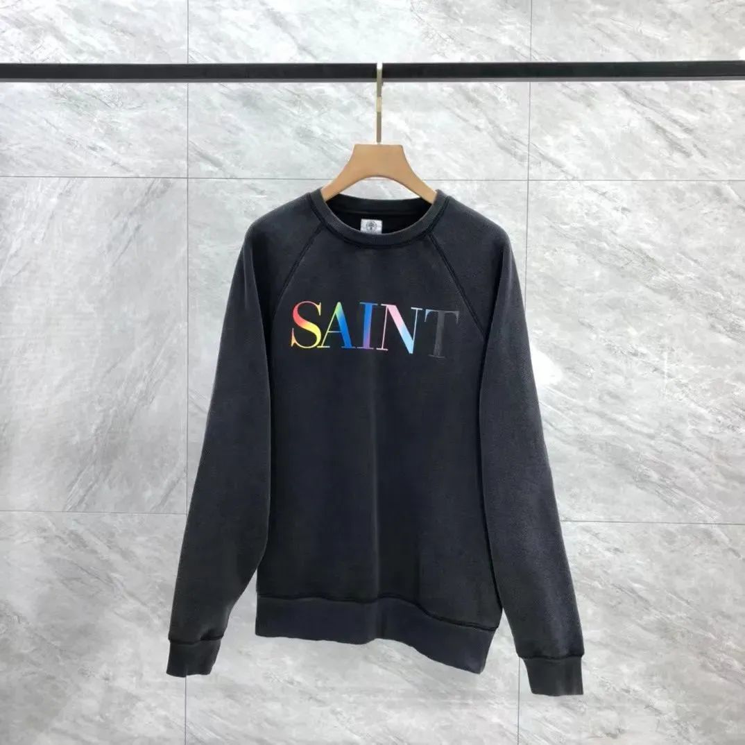 シンプルでSAINT MICHAELセントマイケルレインボーロゴ スウェット / トップス ユニセックス　人気新作
