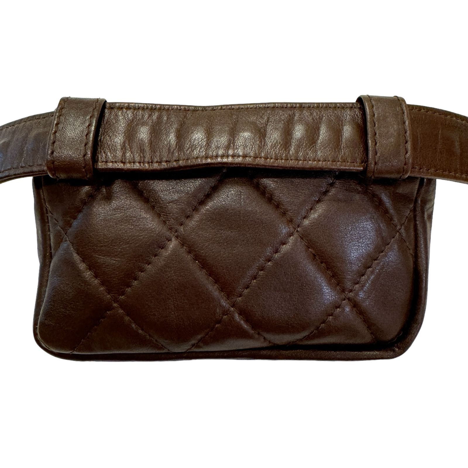 Chanel ヴィンテージ ウエストバッグ マトラッセ ブラウン ベルト