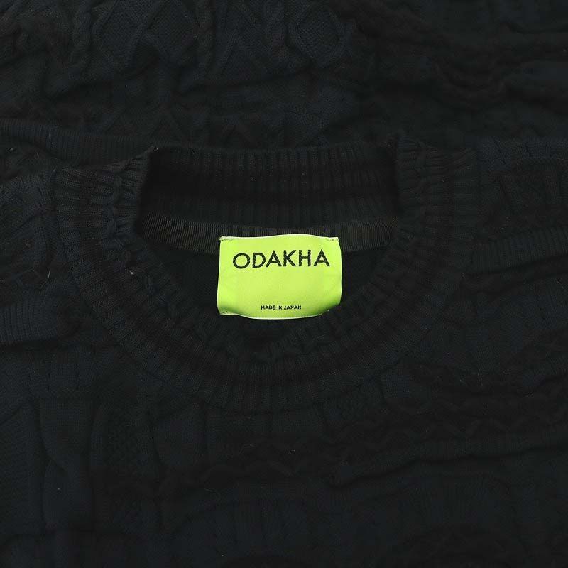 ODAKHA オダカ 23AW crazy knit ニット カットソー 長袖 総柄 ウール混 