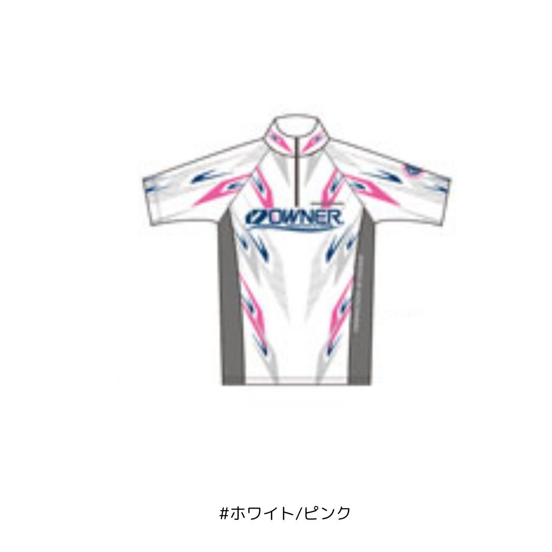 OWNER 半袖ストレッチシャツ ホワイト/ピンク 半袖ストレッチシャツ #Lサイズ #ホワイト/ピンク OWNER（オーナー