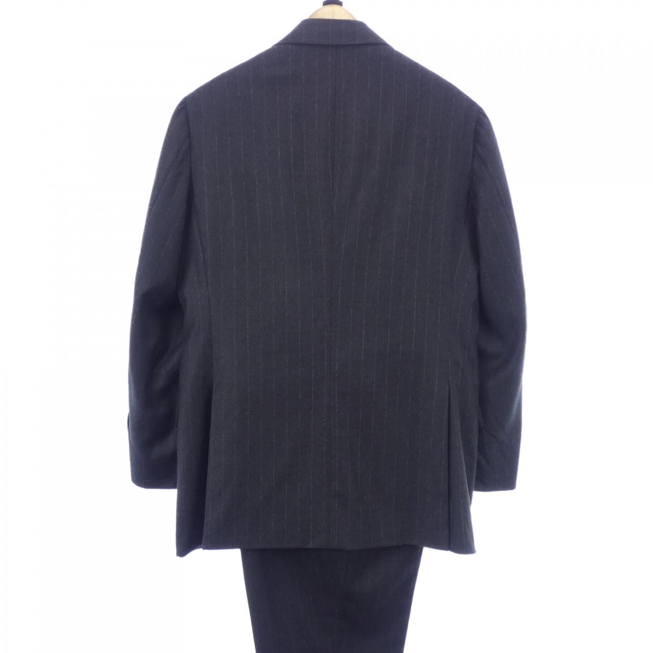 SHIPS✕REDAネイビー ストライプ スーツ 起毛ウール42 SHIPS✕REDAネイビー ストライプ スーツ 起毛ウール42
