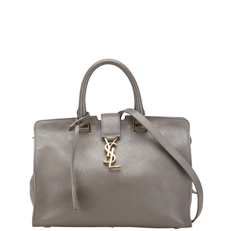 サンローラン カサンドラ ベイビー カバス スモール ハンドバッグ ショルダーバッグ 2WAY 394461 グレー レザー レディース SAINT LAURENT 1-0206000