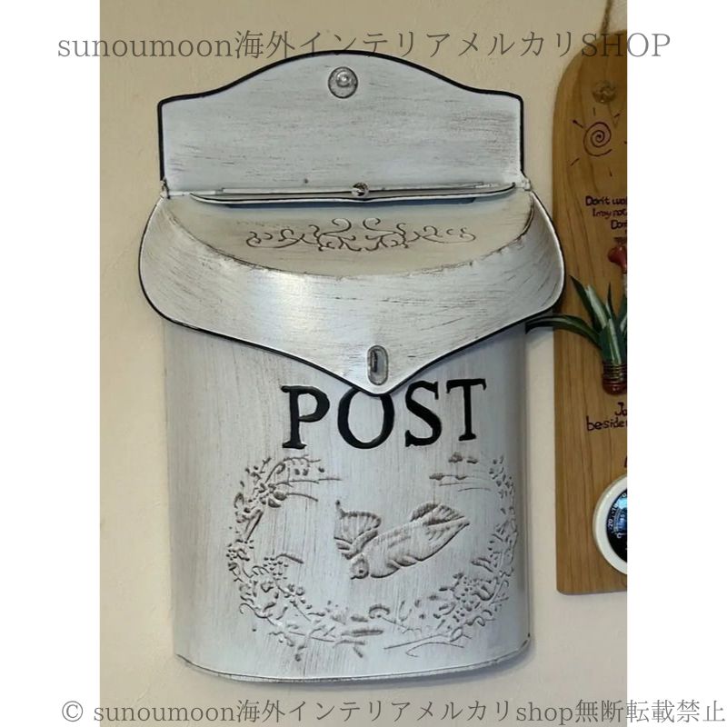 郵便受け アンティーク風 ブルー カントリー カントリー ビンテージ ガレージ 郵便ポスト スタンドポスト