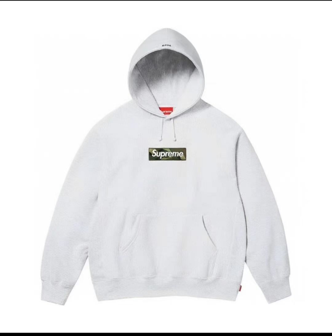 Supreme Box Logo Hooded Sweatshirt gray