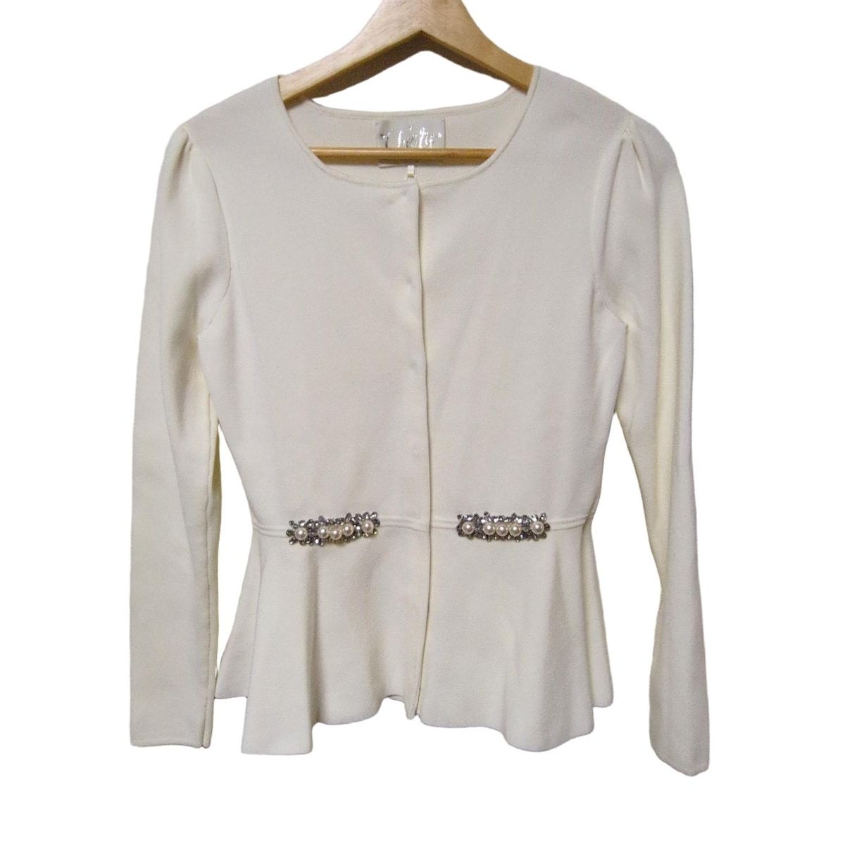 Chesty チェスティ カーディガン サイズF レディース - アイボリー 長袖 パール ビジュー