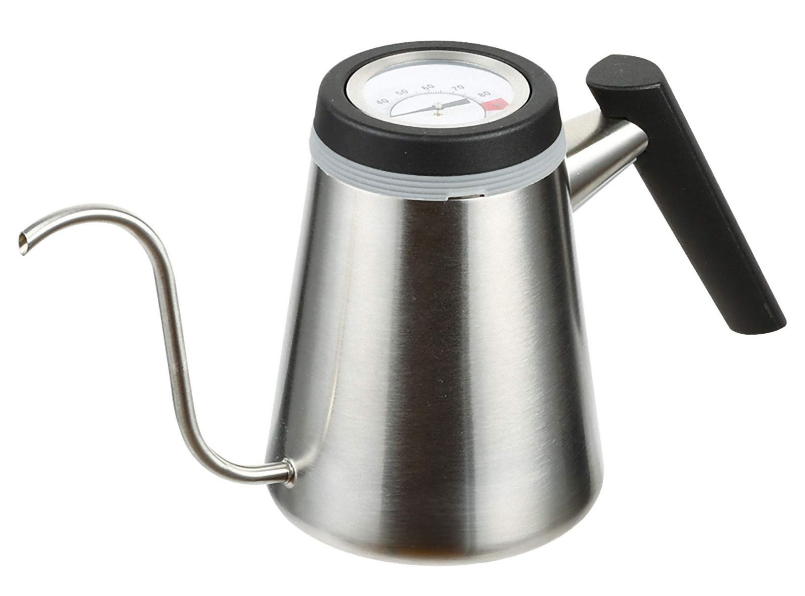 【数量限定】パール金属 ドリップポット シルバー 600ml 温度計付 ステンレス製 ロック適オン HB-4729