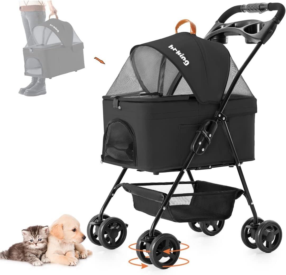 極美品】 HRking 分離型 ペットカート 2Way 軽量 折りたたみ 犬用 