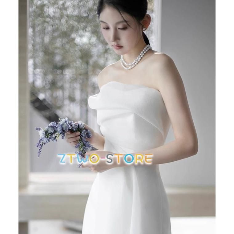 ウェディングドレス オフショルダー ウェディングドレス 大きいサイズ 3L 4L 小さいサイズ ウェディングドレス 二次会 袖あり シンプル チ FFCRYSTALESIA_COM
