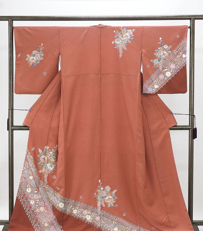 訪問着 正絹 辻が花 身丈163cm 裄丈66.5cm リサイクル 着物 結婚式 入学式 卒業式 b4191