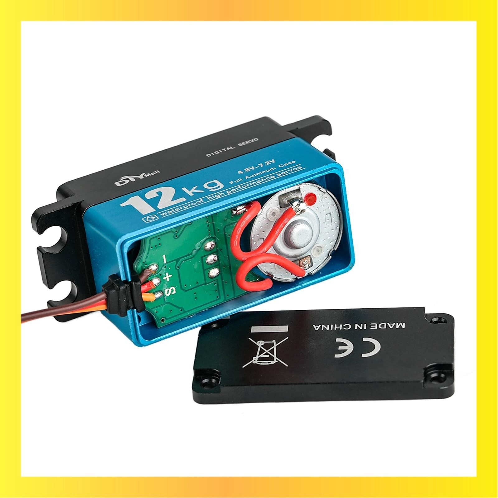 送料無料 DIYmall 12KG デジタルサーボ 高トルク フルメタルギア 180度 7.4V 防水 ロボット RC サーボ 1/10 1/8 車用