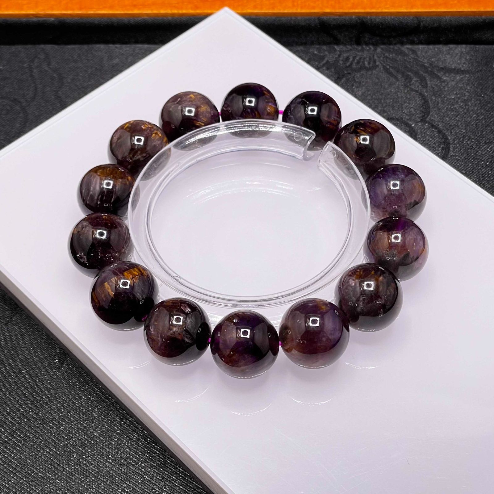 EU製 パープルトルマリン パワーストーン ブレスレット 天然石 金運 浄化 開運 ギフト プレゼント 14.8-15.6mm ZZ1567