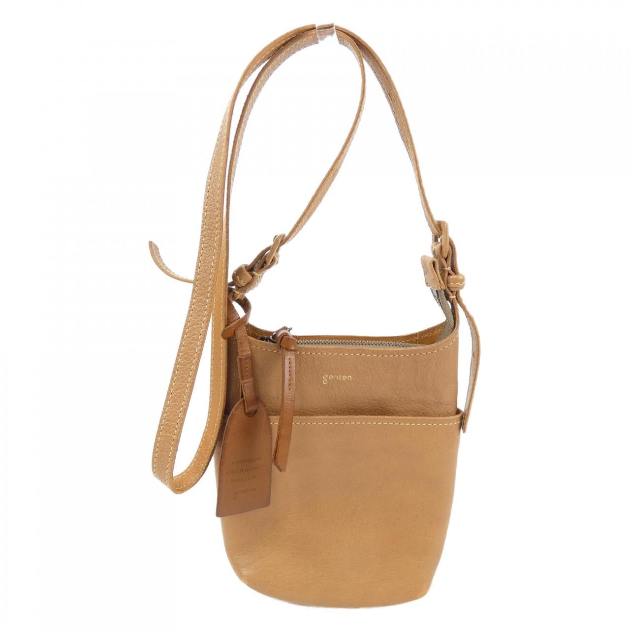 ☆定価4万円 美品 genten ゲンテン 山羊革レザー ”ゴートヌメ” 手提げ