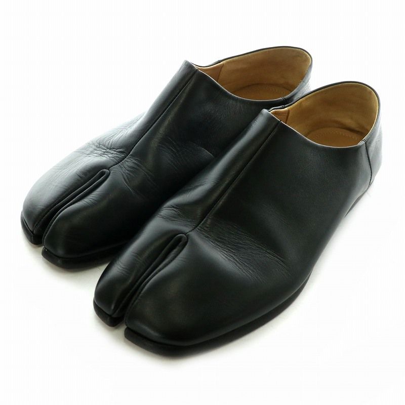マルタンマルジェラ 22 Martin Margiela 22 フラットシューズ スリッポン 革靴 タビ Tabi 足袋 レザー 皮革 43 27.0 黒 ブラック |MP GY17