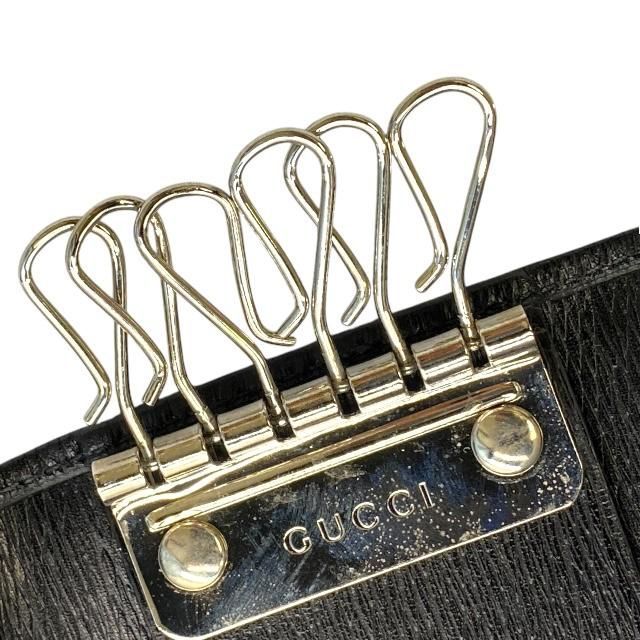 GUCCI グッチ 04579 6連 キーケース レザー ロゴ ブラック 黒 - メルカリ
