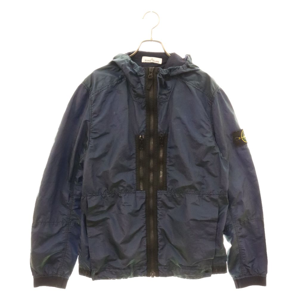 STONE ISLAND (ストーンアイランド) NYLON METAL HOODED JKT ナイロンメタル ジップアップ フーディージャケット  ネイビー 661542848 - メルカリ