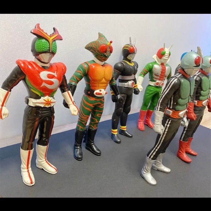 昭和 仮面ライダー ソフビ、フィギュア セット 仮面ライダー 1号 ZX J BLACK RX ソフビ セット 昭和ライダー