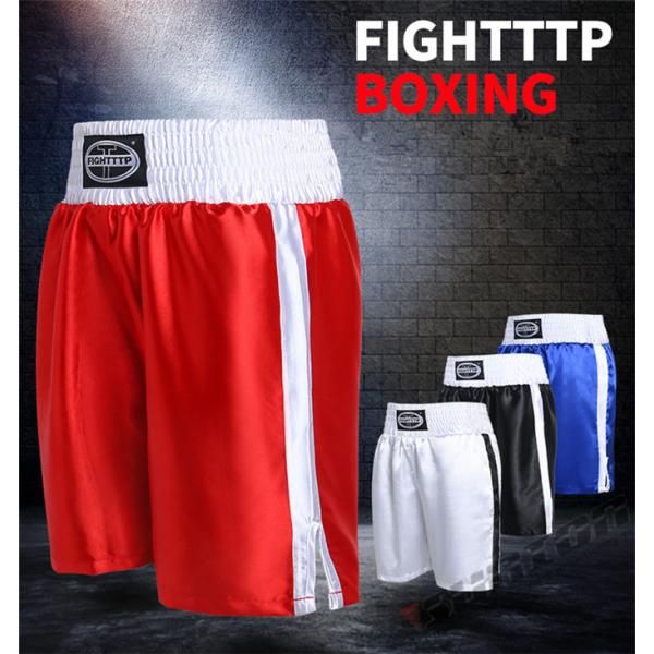 ボクシング パンツ ボクシングハーフパンツ ボクシングトランクス 格闘技 MMA メンズ レディース パンチング バンテージ 試合 練習 2205trunks24*カラー-RED
