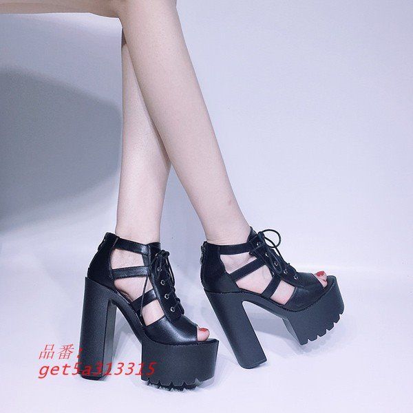  厚底サンダル レディース チャンキーヒール 太ヒール 14センチヒール レスアップ 大きいサイズ 春夏 ベルト get 5 a 313315 ナース オフィスサンダル サンダル ミュール