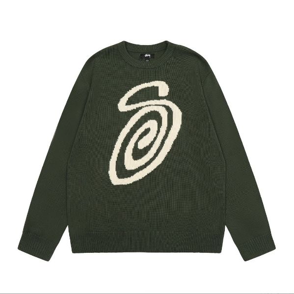 STUSSY CURLY S SWEATER GREEN ニット ユニセックスセーター - メルカリ