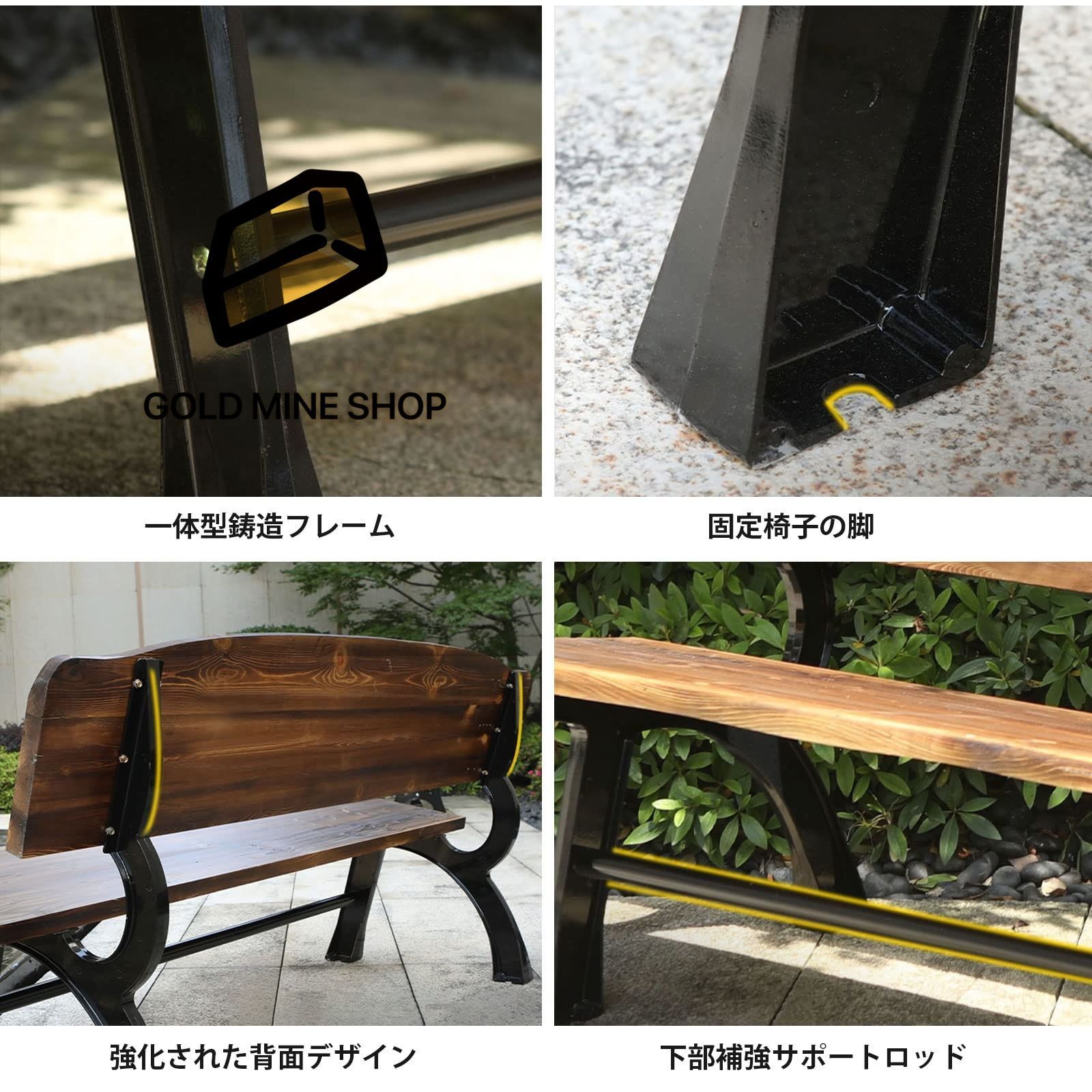 ガーデンベンチ 背もたれとミドルテーブル付き屋外ガーデンベンチ、パティオポーチ裏庭デッキバルコニー用二人掛け木製ベンチ、組み立て簡単 Amazon｜ガーデンベンチ 背もたれとミドルテーブル付き屋外ガーデンベンチ、パティオポーチ裏庭デッキバルコニー用二人掛け木製ベンチ、組み立て簡単、4色  屋外パークベンチ (Color : Gray)｜ダイニングベンチ オンライン通販