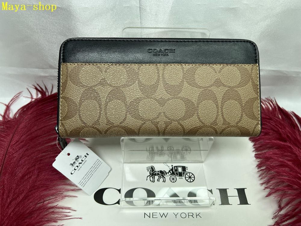 コーチ COACH 長財布 財布  シグネチャー アコーディオン ジップ アラウンド レザー アウトレット メンズ 財布 プレゼント クリスマス ギフト  贈り物  財布 メンズ 新品未使用 ファッションＣ293 F58112 11