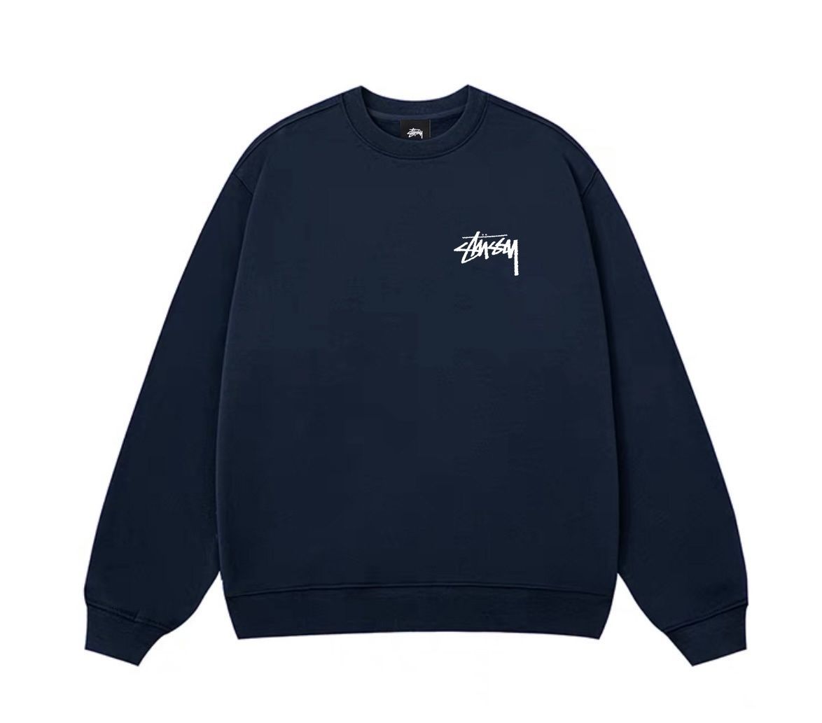 STUSSY（ステューシー）SS22 クラシックバックプリント ビッグロゴクルーネックスウェットシャツ 男女兼用 素材は350gの純綿フリース