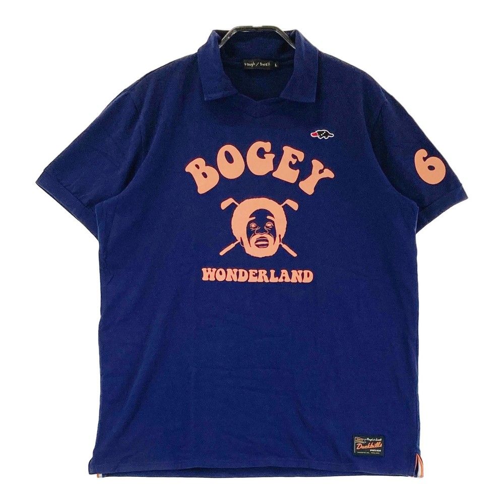 ROUGH&SWELL ラフアンドスウェル 半袖tシャツ ネイビー XL ROUGH&SWELL ラフアンドスウェル 半袖Tシャツ ロゴプリント