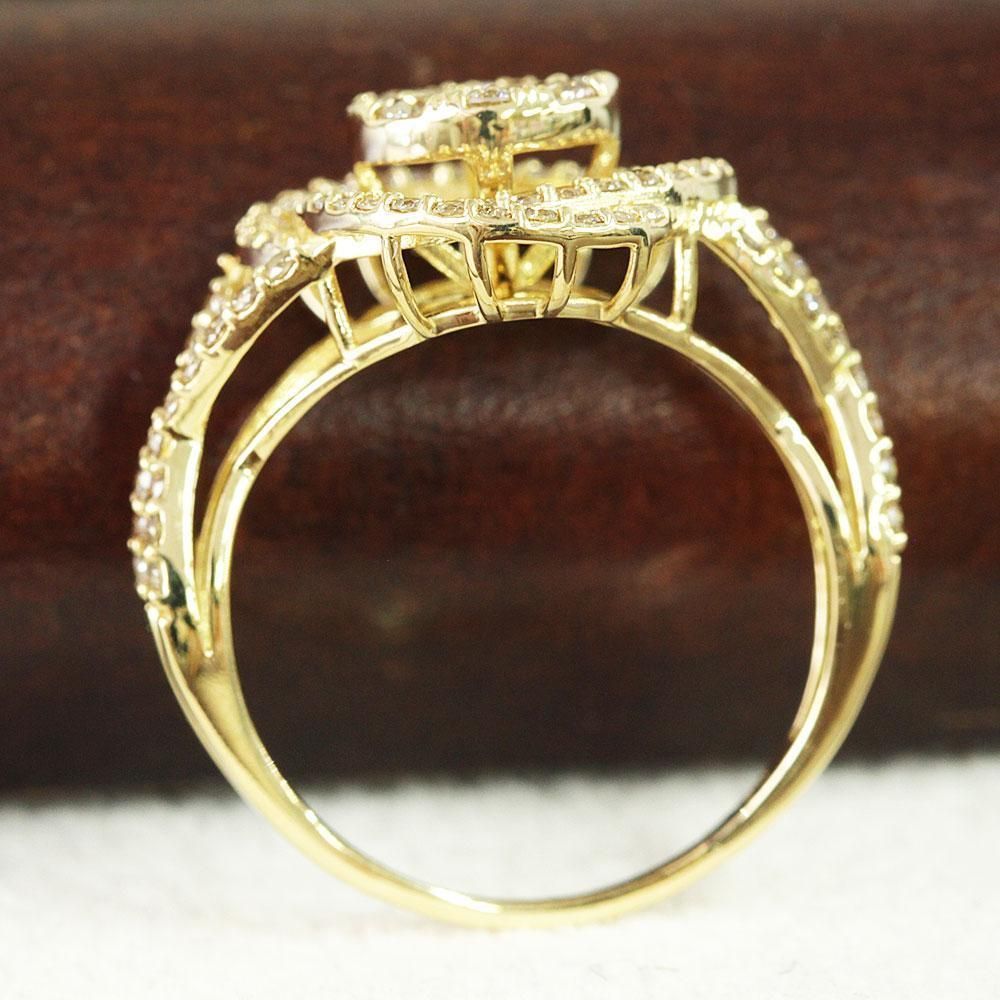 まるで 3ct ダイヤモンド K18 yg リング 鑑別書付 幅広 天然  