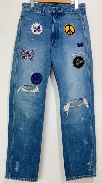 Needles(ニードルズ) KP139  ASSORTED PATCHES STRAIGHT JEAN パッチ デニムパンツ ジーンズ【A31478-007】