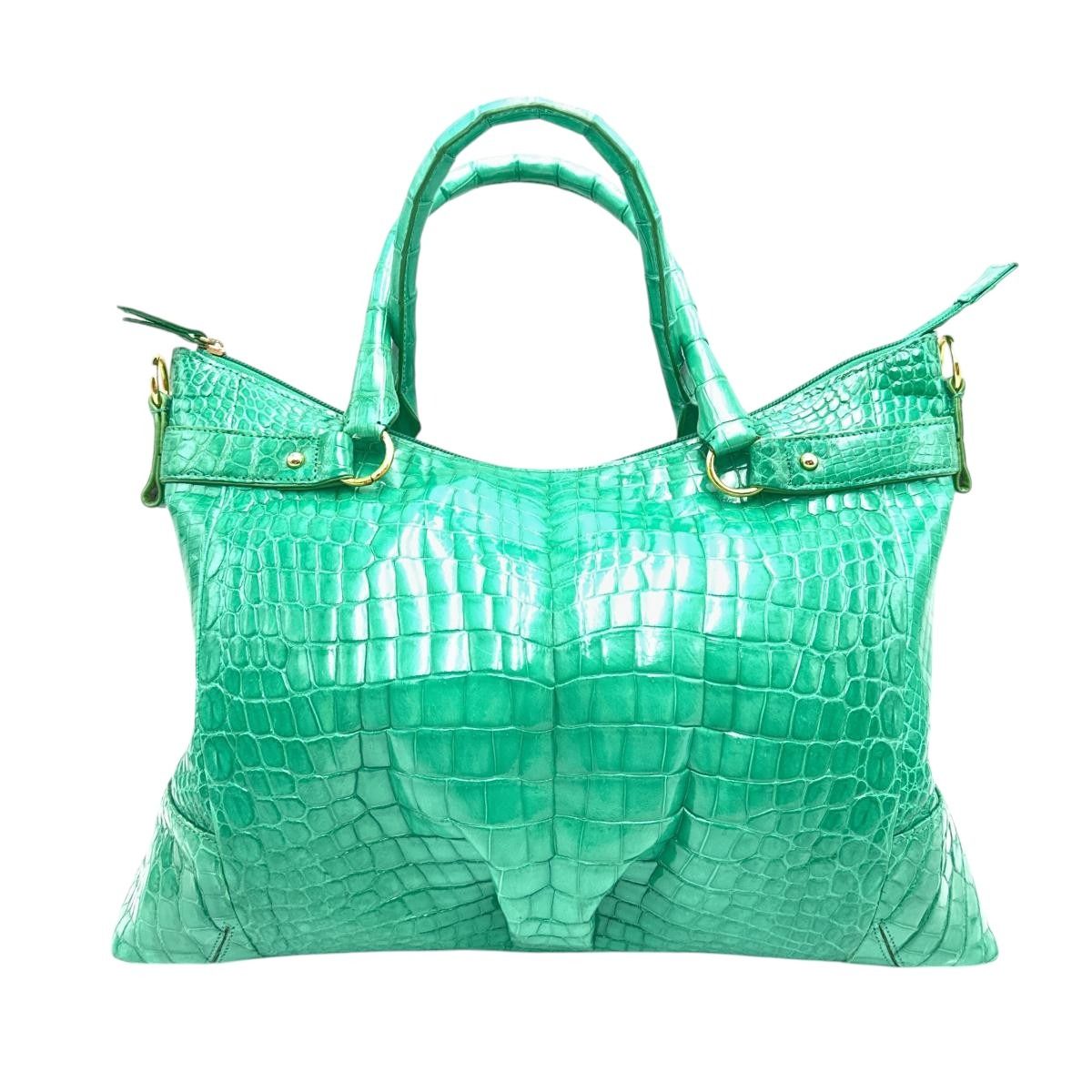 クロコダイル  ハンドバッグ グリーン  CROCODILE クロコダイル ハンドバッグ グリーン CROCODILE