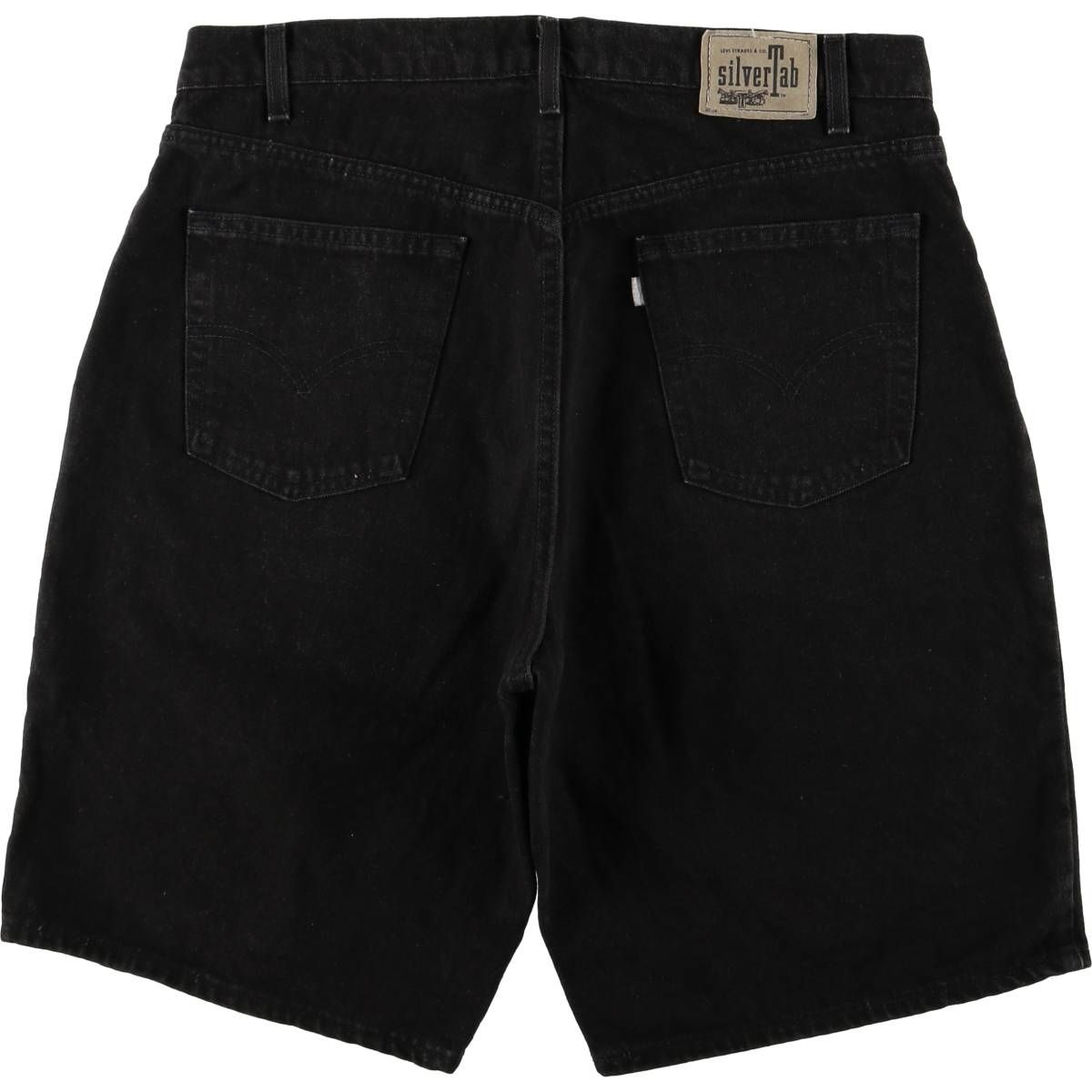 古着 90年代 リーバイス Levi s SILVER TAB シルバータブ LOOSE ルーズ ワンタック ブラックデニムショーツ ハーフパンツ eaa585759