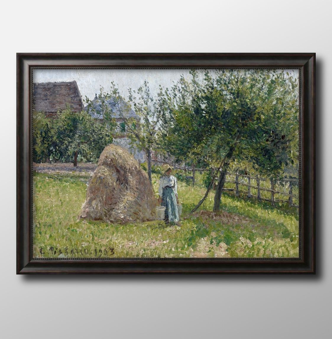 01486カミーユ ピサロ エラニーのリンゴの木、晴れた朝 A3 サイズ