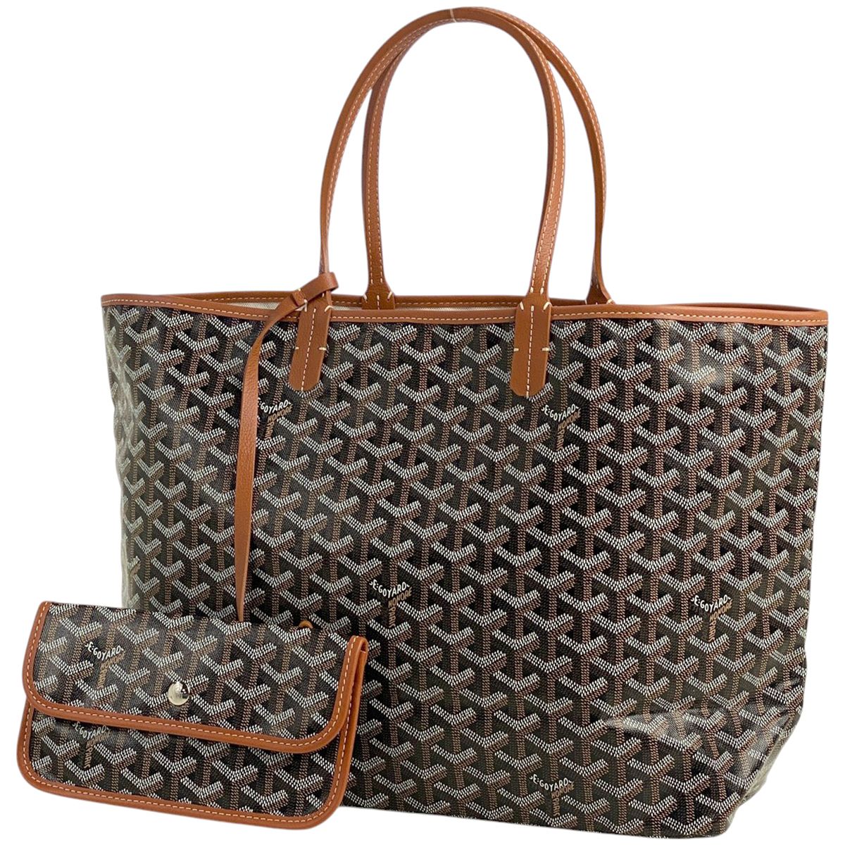ゴヤール GOYARD サンルイ PM ショルダーバッグ 総柄 リバーシブル トートバッグ コーティングキャンバス ブラック ブラウン レディース
