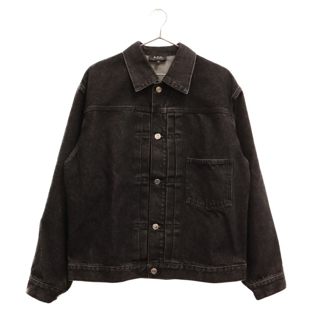 A.P.C (アーペーセー) 1stタイプ ウォッシュ加工 デニムジャケット Gジャン トラッカージャケット 24243‐1‐39951 ブラック -  メルカリ