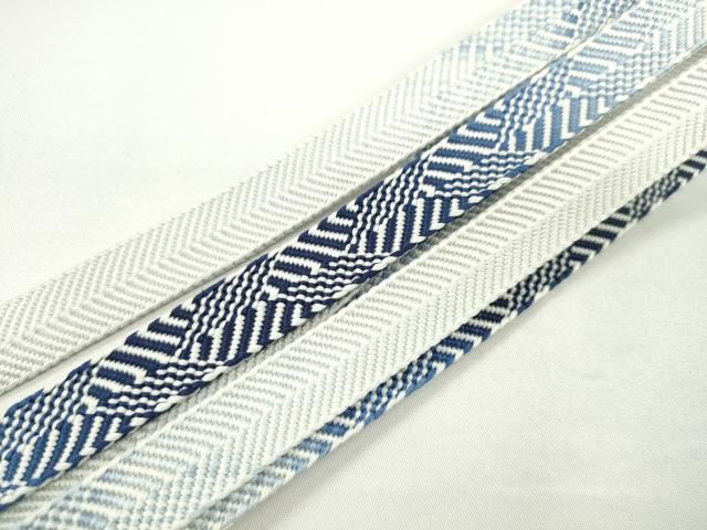 平和屋本店□極上 有職組紐道明 帯締め 笹浪組 つづれ錦 青 宮内庁御用