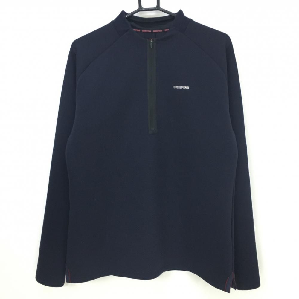 超美品】ブリーフィング 長袖ハイネックシャツ ネイビー 後ろセンター