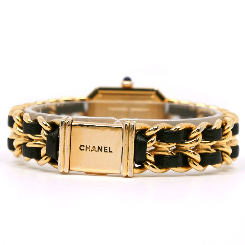 CHANEL】シャネル プルミエールL H0001 金メッキ×レザー 黒/ゴールド ...