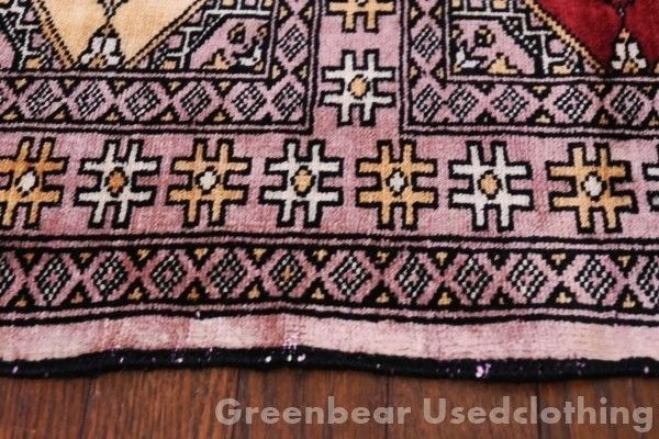 RAGR646 ビンテージトライバルラグ 配送 ウール絨毯 65cm×122cm