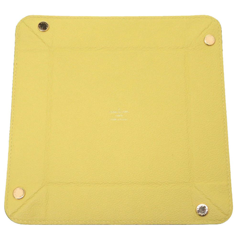 ルイヴィトン　ノベルティ　ジュエリートレー　イエロー　美品 美品 ルイヴィトン LVサークル ノベルティ レザー イエロー 黄 小物