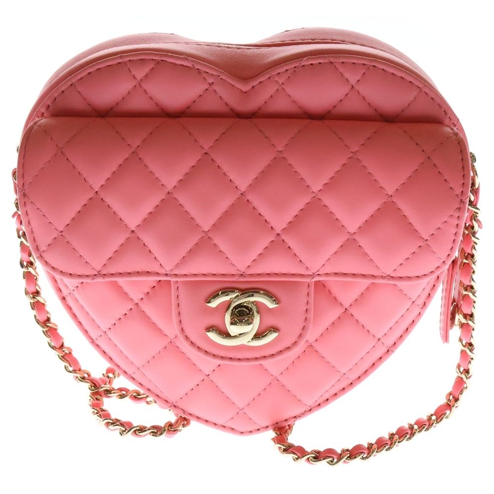 8085 CHANEL シャネル マトラッセ ラムスキン ハートモチーフ CHANEL (シャネル) マトラッセ ハート チェーンショルダーバッグ