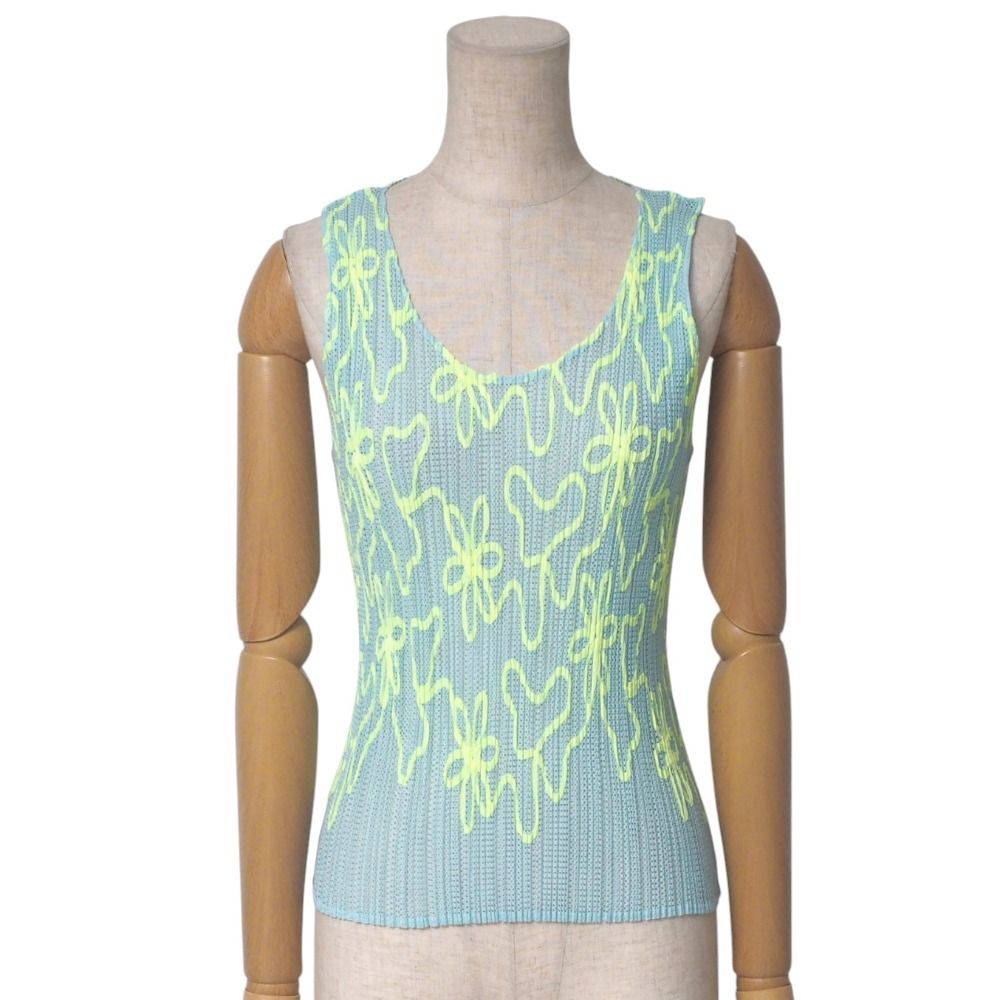 PLEATS PLEASE ISSEY MIYAKE プリーツプリーズ イッセイミヤケ カットソー サイズ4 プリーツ トップス ノースリーブ タンクトップ ブランド古着 20250522|RA4756